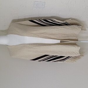 Timing Cardigan Poncho Cape Shawl Sweater Fringe Tassel Stripes Sleeveless S M